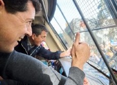 Los ministros compartieron escenario durante la inauguración del tren turístico Mercedes-Tomás Jofre.