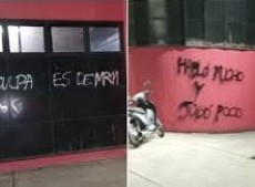 Aparecieron pintadas contra Maxi Rodríguez tras la derrota ante Central