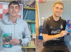 Inspirado por el Dibu Martínez, un arquero de 17 años que juega en Banfield escribió un libro