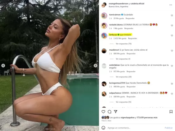 Ian Lucas vio a Evangelina Anderson en microbikini y perdi&oacute; el control