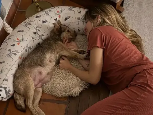 Jimena Bar&oacute;n se emocion&oacute; con el parto de su perra