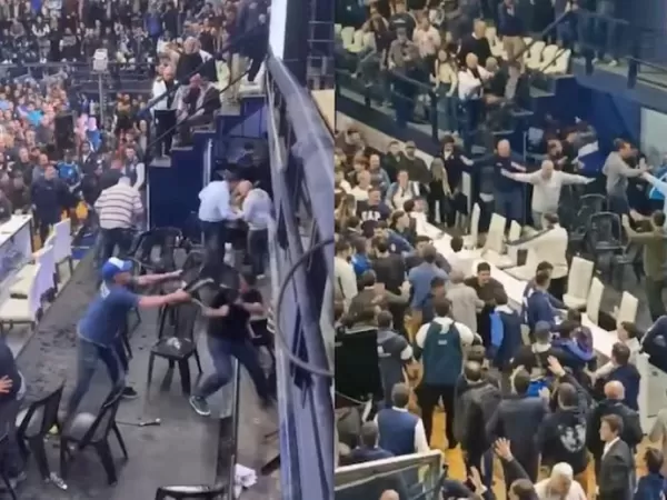 Una asamblea de Gimnasia de La Plata terminó con sillazos, trompadas, huevazos y botellazos