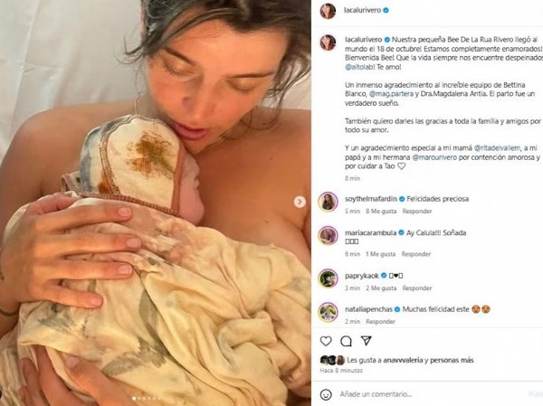 Calu Rivero fue mamá por segunda vez