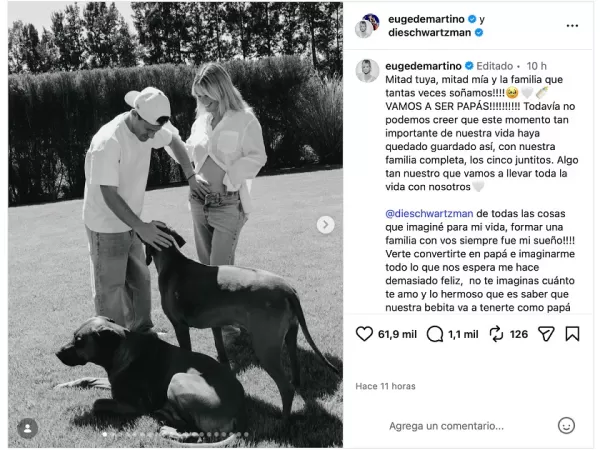 El Peque Schwartzman y Euge de Martino anunciaron que esperan su primer hijo