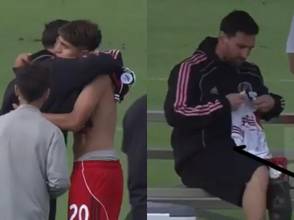 El gesto de Lionel Messi con un juvenil de River que le regaló su camiseta en medio de un torneo en Miami