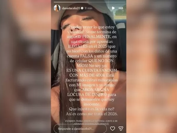 El drama de Daniela Celis luego de ser imputada penalmente por apuestas ilegales