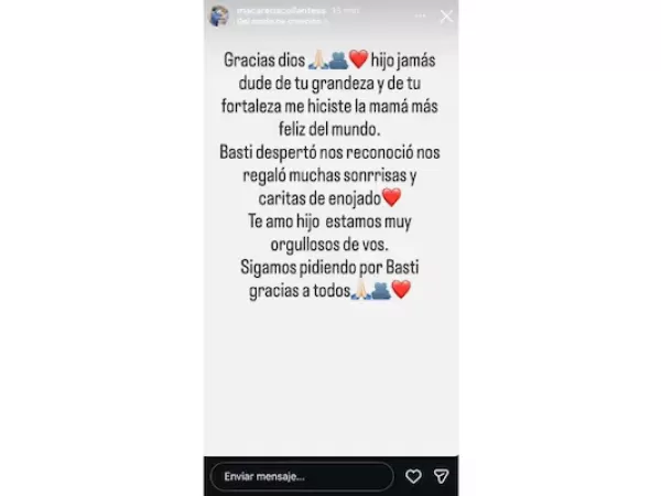 Basti&aacute;n despert&oacute; del coma luego de tres semanas del accidente en La Frontera y su mam&aacute; le dedic&oacute; un conmovedor mensaje