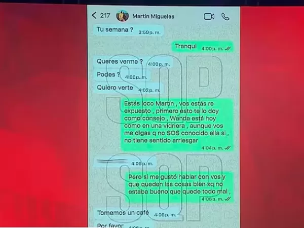 Se filtraron los chats &iacute;ntimos entre el novio de Wanda Nara y Claudia Ciardone