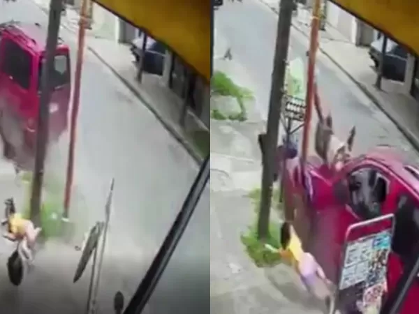 Un hombre y sus hijas sobrevivieron de milagro tras haber sido atropellados desde atrás por una camioneta