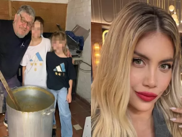 Wanda Nara y sus hijas ayudaron al pap&aacute; de Mauro Icardi a vender locro y empanadas por el 25 de mayo