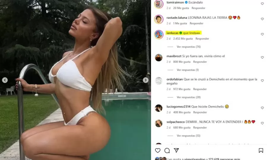 Ian Lucas vio a Evangelina Anderson en microbikini y perdi&oacute; el control