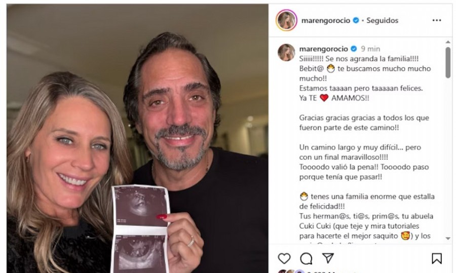 Rocío confirmó su embarazo, fruto de su relación de 11 años con Eduardo Fort.