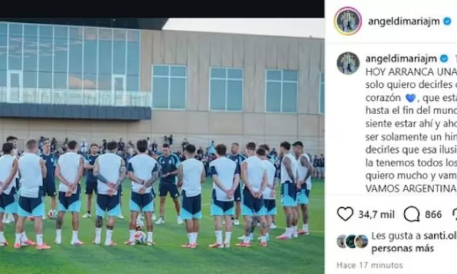 El emotivo mensaje de &Aacute;ngel Di Mar&iacute;a a la Selecci&oacute;n argentina en la previa al debut en el Mundial