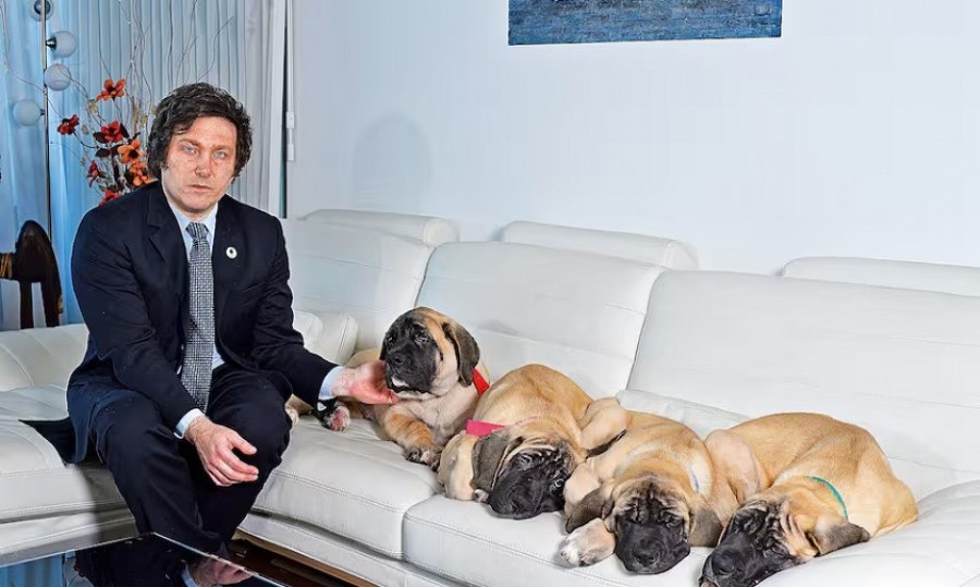 Javier Milei y sus perros.