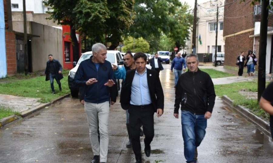 El Gobernador estuvo en zonas afectadas junto al intendente Fabián Cagliardi y ministros.