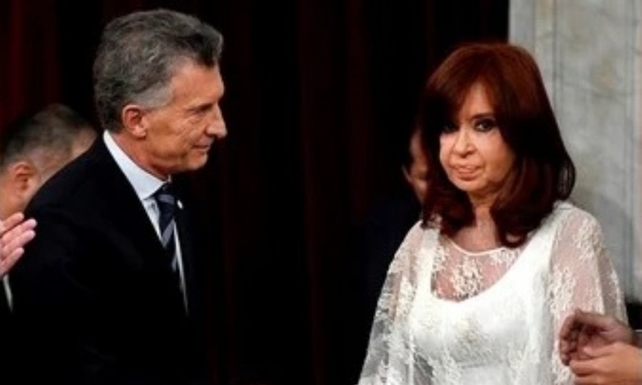 Cristina Kirchner y Mauricio Macri en el acto de asunción de Alberto Fernández.