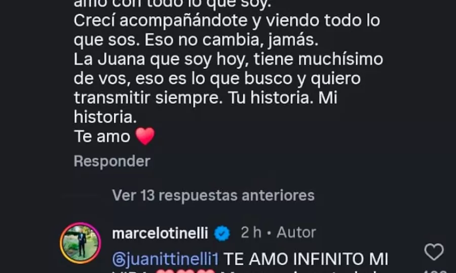 Marcelo Tinelli le dedicó un conmovedor mensaje a su hija Juanita y ella lo sorprendió con la respuesta