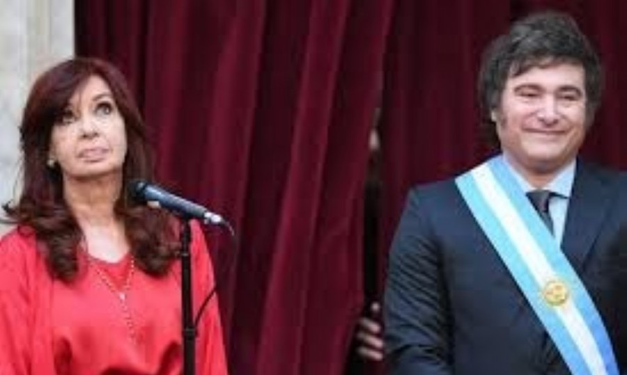 El presidente Javier Milei y Cristina Kirchner.