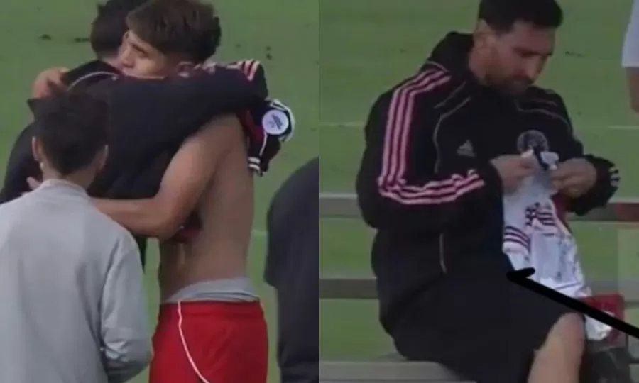 El gesto de Lionel Messi con un juvenil de River que le regaló su camiseta en medio de un torneo en Miami
