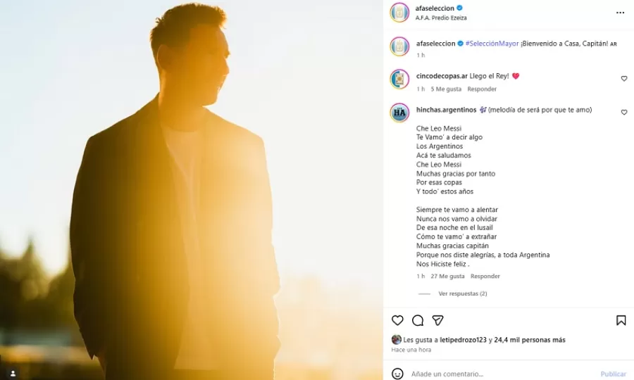 &ldquo;Bienvenido a casa, capit&aacute;n&rdquo;: el posteo de la AFA para recibir a Messi en su llegada al predio de Ezeiza