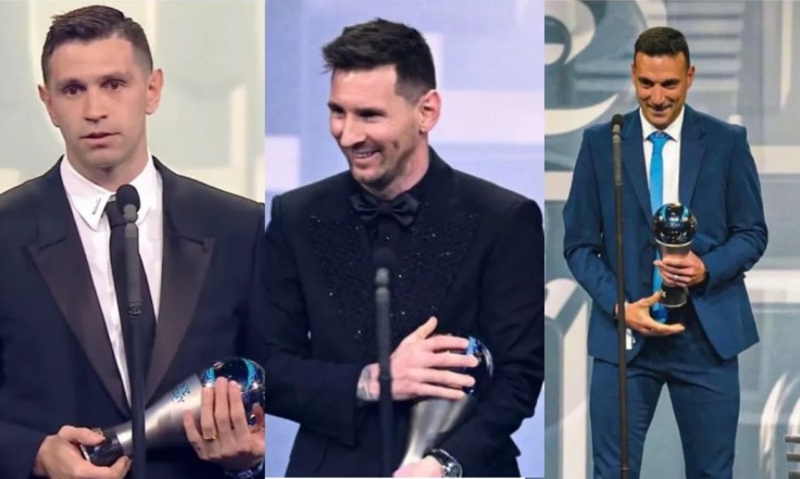 Lionel Messi, Emiliano Martínez, y Lionel Scaloni obtuvieron los premios