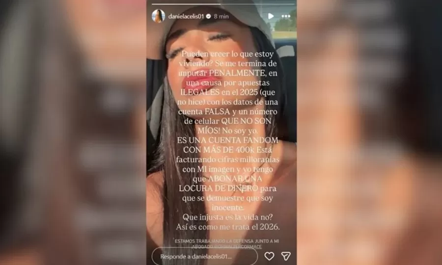 El drama de Daniela Celis luego de ser imputada penalmente por apuestas ilegales