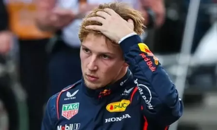 La reacci&oacute;n de Lawson cuando le preguntaron por la maniobra de Colapinto en el GP de Australia