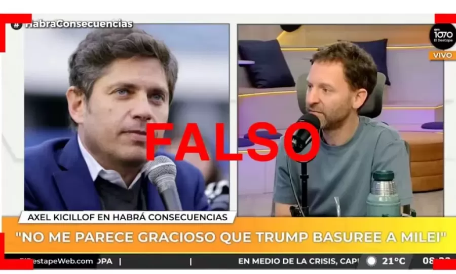 Hay un video falso con acusaciones de Axel Kicillof contra Cristina Kirchner