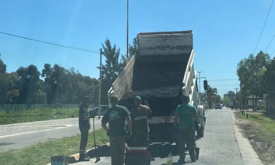 Nuevas obras de bacheo en la localidad de Canning