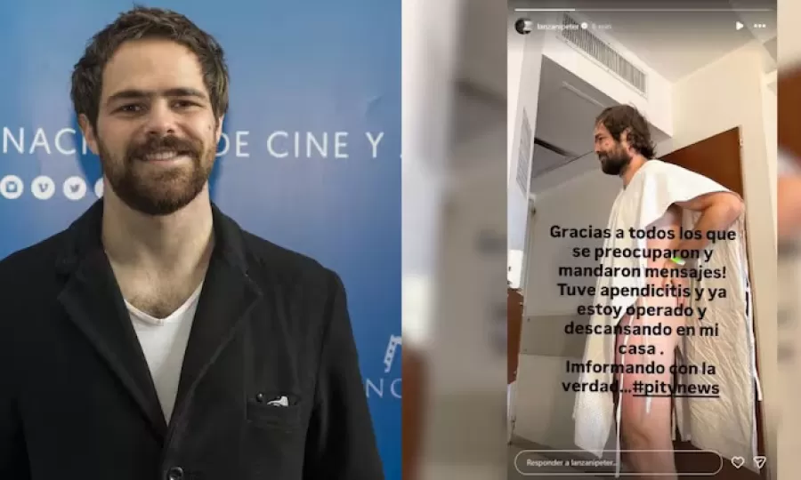 Peter Lanzani public&oacute; una foto en bata desde el sanatorio y cont&oacute; que fue operado