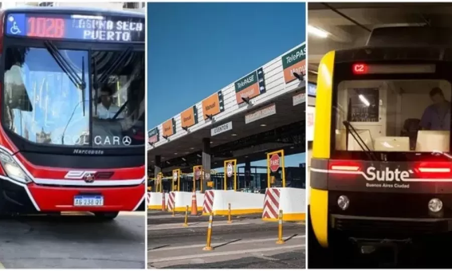 El viernes aumentan un 5,4% los peajes y los boletos de subtes y colectivos